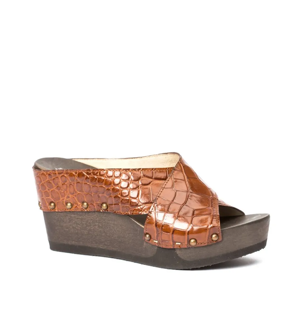 Alena Crocoprint Brown<SOFTCLIX Sale