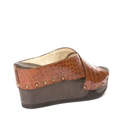 Alena Crocoprint Brown<SOFTCLIX Sale