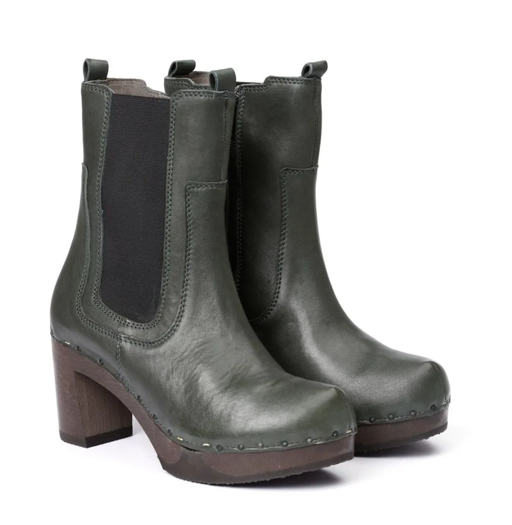 Laurentia Washed Nappa Olive<SOFTCLIX Hot